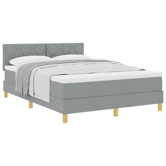 Pat cu arcuri cu pernă Manual Gri deschis 140 x 190 cm țesătură WALTI