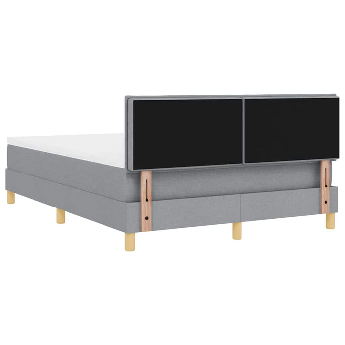 Pat cu arcuri cu pernă Manual Gri deschis 140 x 190 cm țesătură WALTI