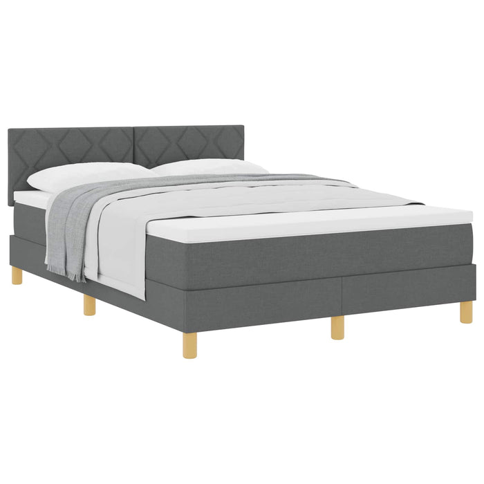 Pat cu arcuri cu pernă Manual Gri închis 140 x 190 cm țesătură - WALTI WALTI