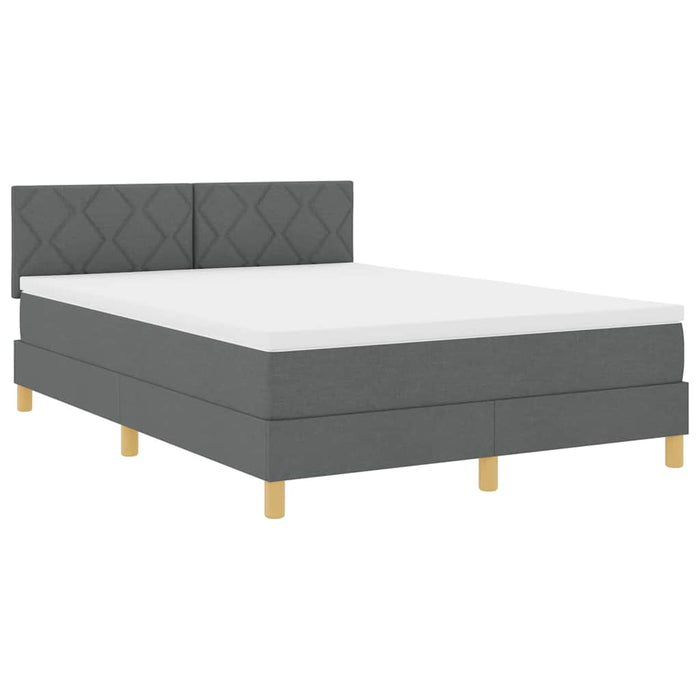 Pat cu arcuri cu pernă Manual Gri închis 140 x 190 cm țesătură - WALTI WALTI