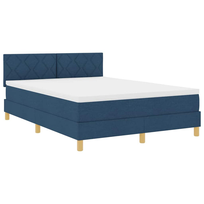Pat cu arcuri cu pernă Manual albastru 140 x 190 cm țesătură WALTI