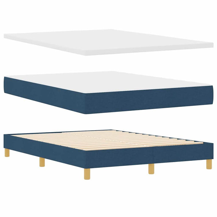 Pat cu arcuri cu pernă Manual albastru 140 x 190 cm țesătură WALTI