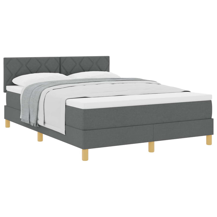 Pat cu arcuri cu pernă Manual Gri închis 140 x 200 cm țesătură WALTI