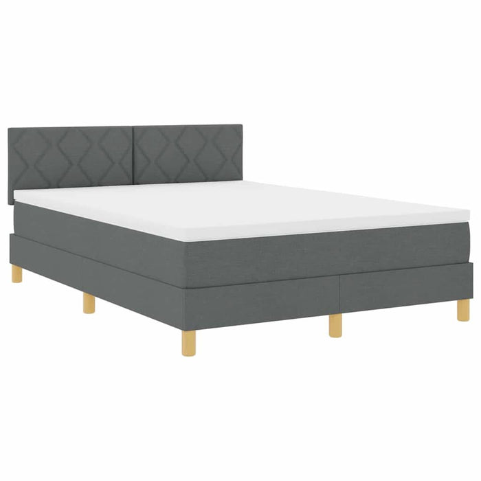 Pat cu arcuri cu pernă Manual Gri închis 140 x 200 cm țesătură WALTI