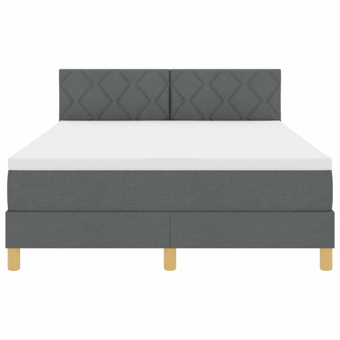 Pat cu arcuri cu pernă Manual Gri închis 140 x 200 cm țesătură WALTI