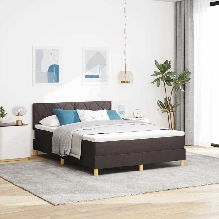 Pat cu arcuri cu pernă Manual Maro închis 140 x 200 cm țesătură WALTI