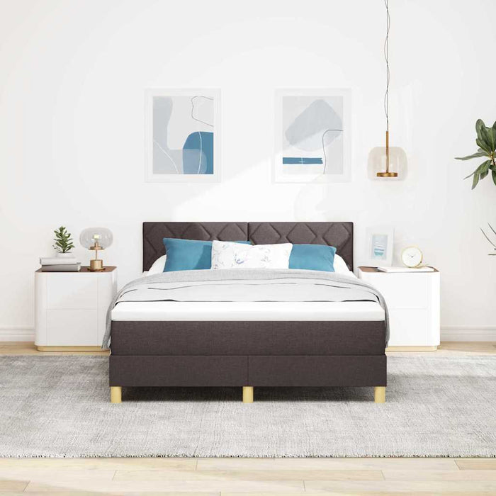 Pat cu arcuri cu pernă Manual Maro închis 140 x 200 cm țesătură WALTI