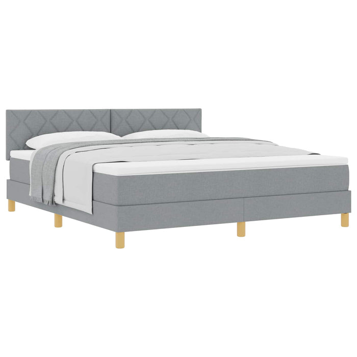 Pat cu arcuri cu pernă Manual Gri deschis 180 x 200 cm țesătură WALTI