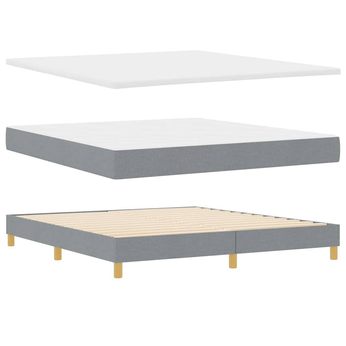 Pat cu arcuri cu pernă Manual Gri deschis 180 x 200 cm țesătură WALTI
