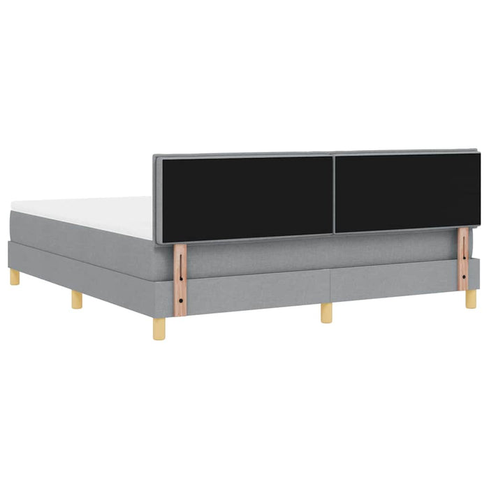 Pat cu arcuri cu pernă Manual Gri deschis 180 x 200 cm țesătură WALTI