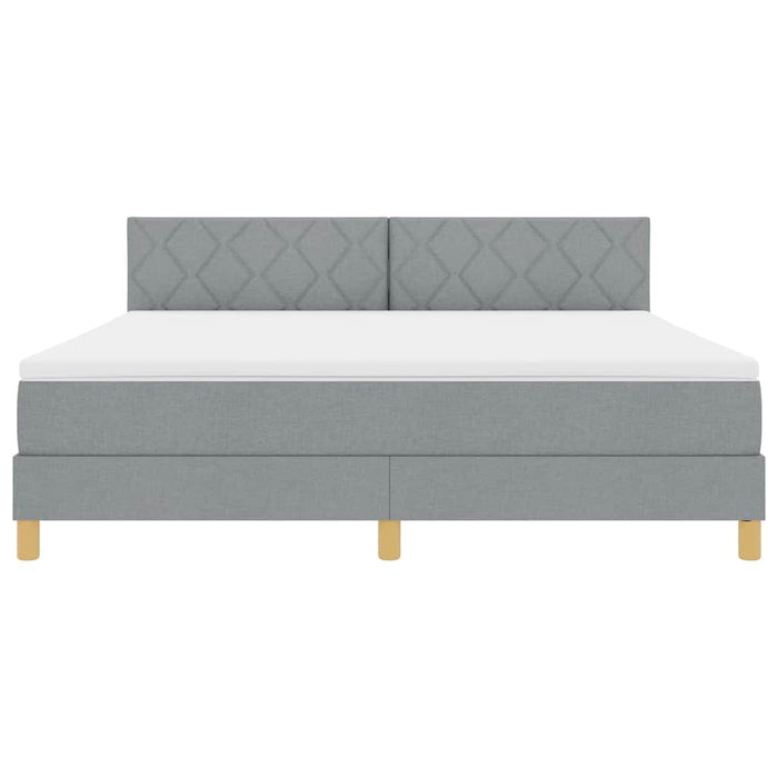 Pat cu arcuri cu pernă Manual Gri deschis 180 x 200 cm țesătură WALTI