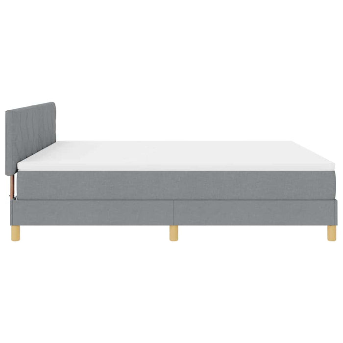 Pat cu arcuri cu pernă Manual Gri deschis 180 x 200 cm țesătură WALTI