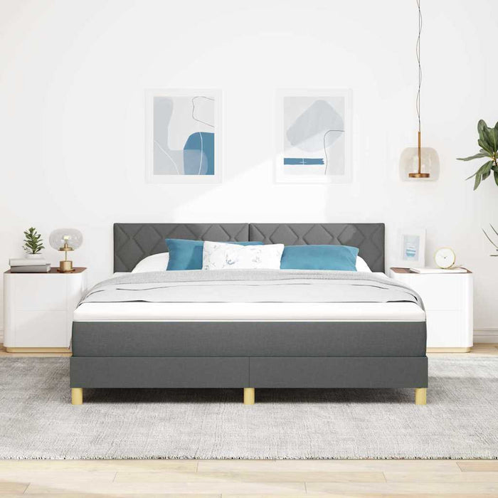 Pat cu arcuri cu pernă Manual Gri închis 180 x 200 cm țesătură WALTI