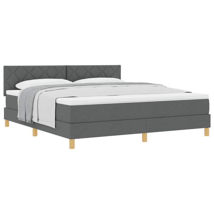 Pat cu arcuri cu pernă Manual Gri închis 180 x 200 cm țesătură WALTI