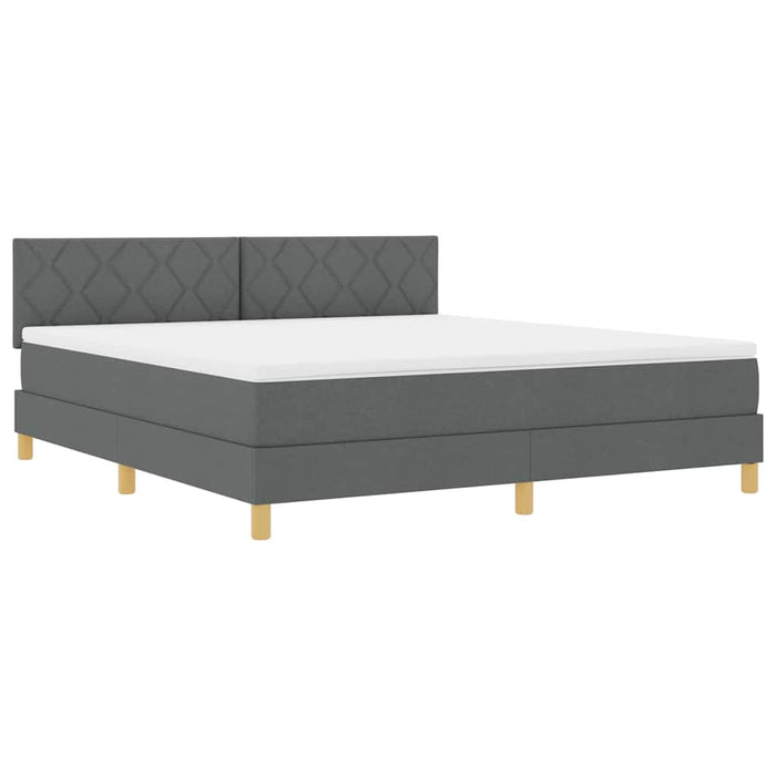 Pat cu arcuri cu pernă Manual Gri închis 180 x 200 cm țesătură WALTI