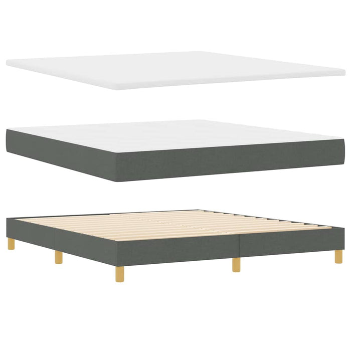 Pat cu arcuri cu pernă Manual Gri închis 180 x 200 cm țesătură WALTI
