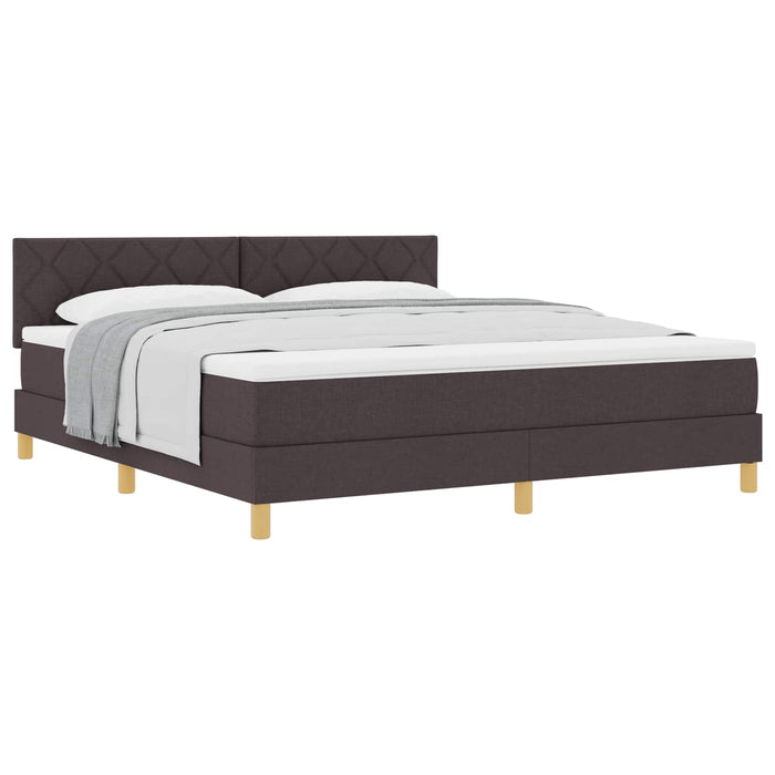 Pat cu arcuri cu pernă Manual Maro închis 180 x 200 cm țesătură - WALTI WALTI