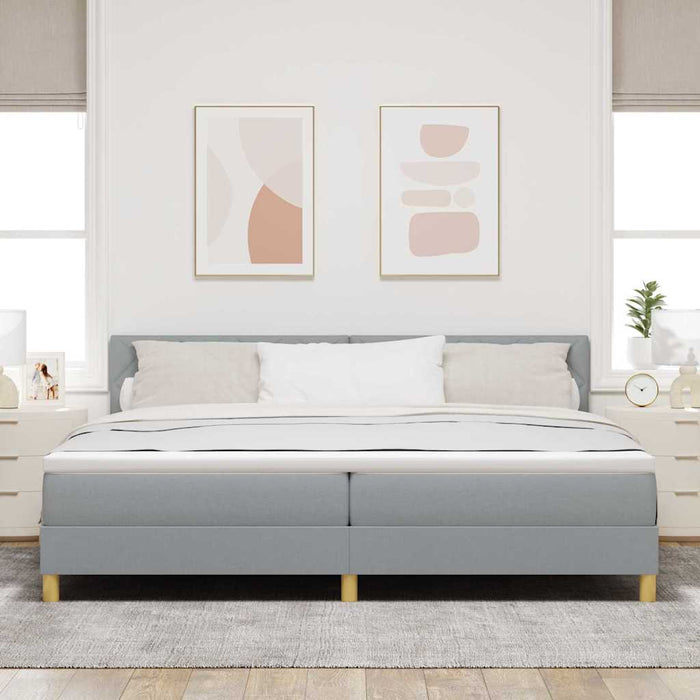 Pat cu arcuri cu saltea Gri deschis 200 x 200 cm țesătură - WALTI WALTI