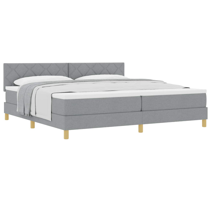 Pat cu arcuri cu saltea Gri deschis 200 x 200 cm țesătură - WALTI WALTI