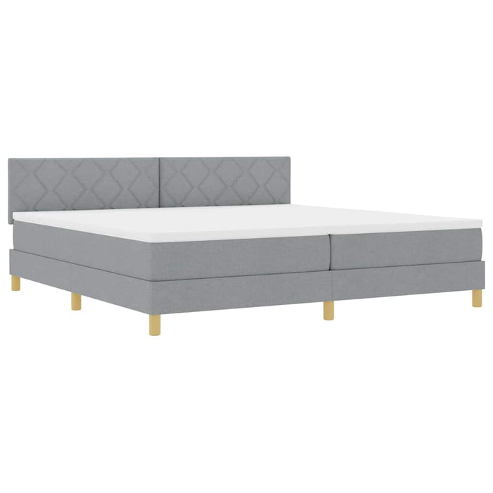 Pat cu arcuri cu saltea Gri deschis 200 x 200 cm țesătură - WALTI WALTI