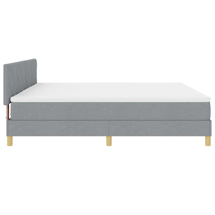 Pat cu arcuri cu saltea Gri deschis 200 x 200 cm țesătură - WALTI WALTI