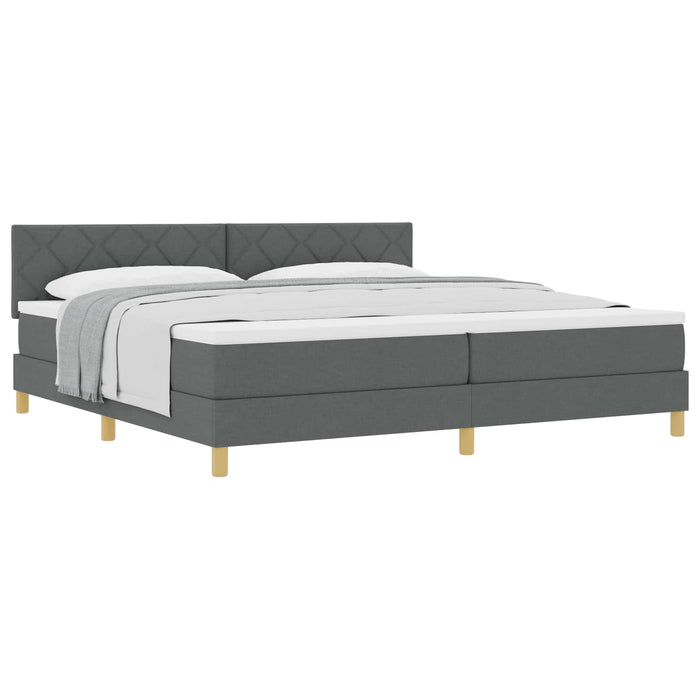 Pat cu arcuri cu pernă Manual Gri închis 200 x 200 cm țesătură - WALTI WALTI