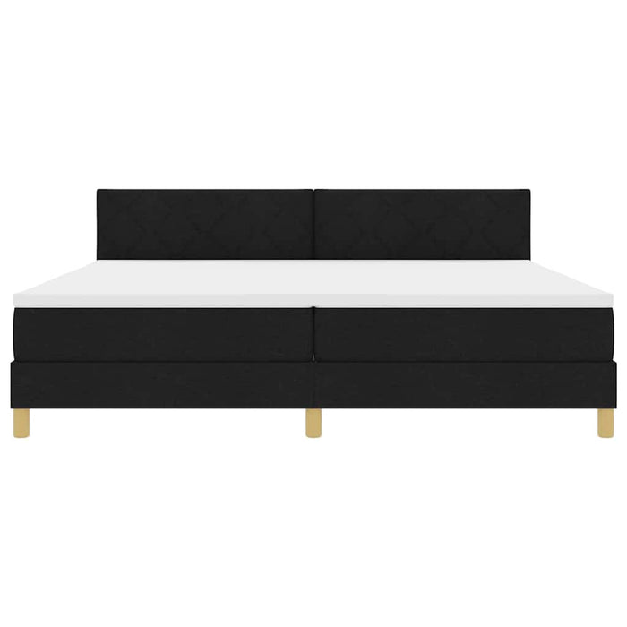Pat cu arcuri cu saltea Negru 200 x 200 cm țesătură - WALTI WALTI