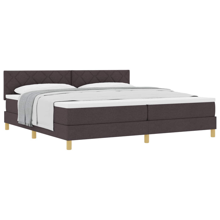 Pat cu arcuri cu saltea Maro închis 200 x 200 cm țesătură - WALTI WALTI