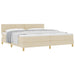 Pat cu arcuri cu saltea cu headboard Crem 200 x 200 cm țesătură - WALTI WALTI