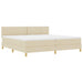 Pat cu arcuri cu saltea cu headboard Crem 200 x 200 cm țesătură - WALTI WALTI