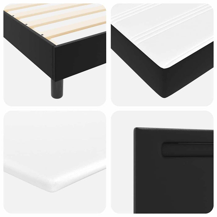 Cadru de Pat cu Saltea Negru 90 x 190 cm Piele artificială - WALTI WALTI