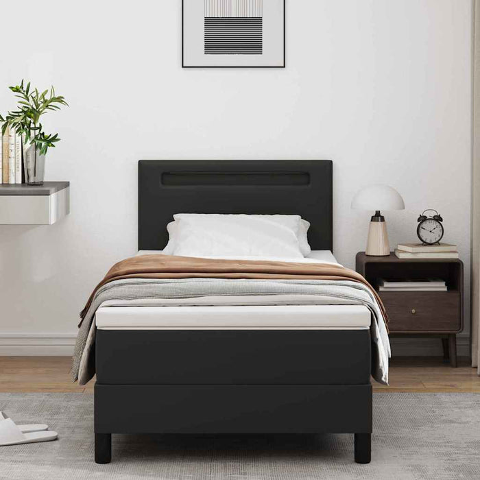 Cadru de Pat cu Saltea Negru 90 x 190 cm Piele artificială - WALTI WALTI