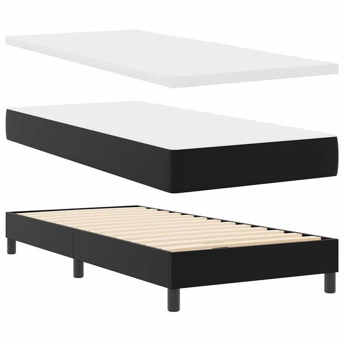 Cadru de Pat cu Saltea Negru 90 x 190 cm Piele artificială - WALTI WALTI