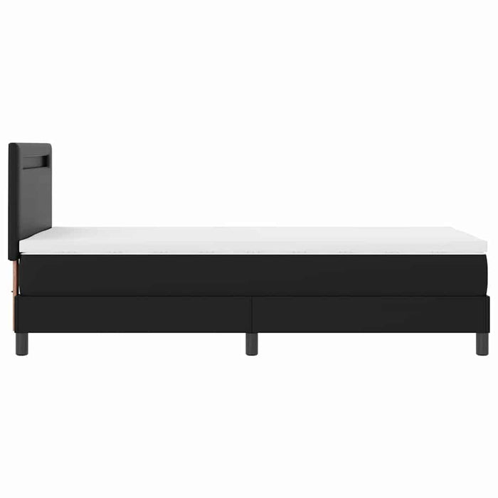 Cadru de Pat cu Saltea Negru 90 x 190 cm Piele artificială - WALTI WALTI