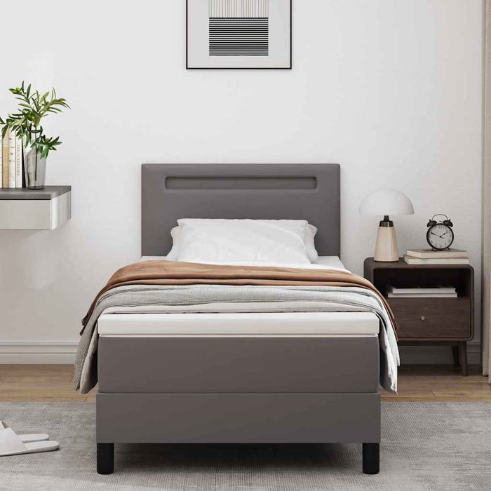 Pat cu arcuri with LED Strip Lights Gri și alb 90 x 190 cm - WALTI WALTI