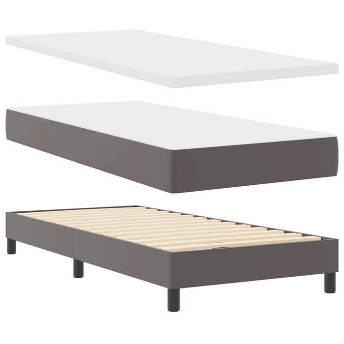 Pat cu arcuri cu saltea Gri și alb 90 x 200 cm - WALTI WALTI