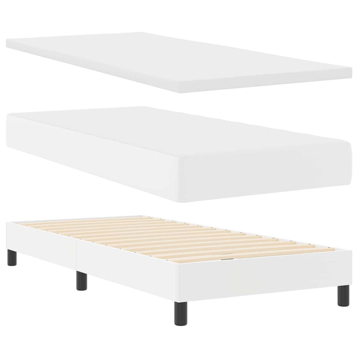 Pat cu arcuri cu benzi LED Alb 100 x 200 cm Piele artificială WALTI
