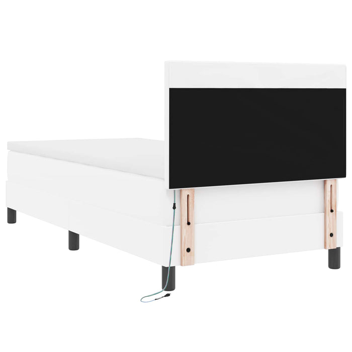 Pat cu arcuri cu benzi LED Alb 100 x 200 cm Piele artificială WALTI