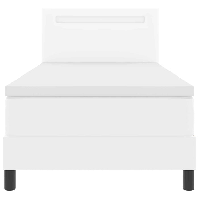 Pat cu arcuri cu benzi LED Alb 100 x 200 cm Piele artificială WALTI