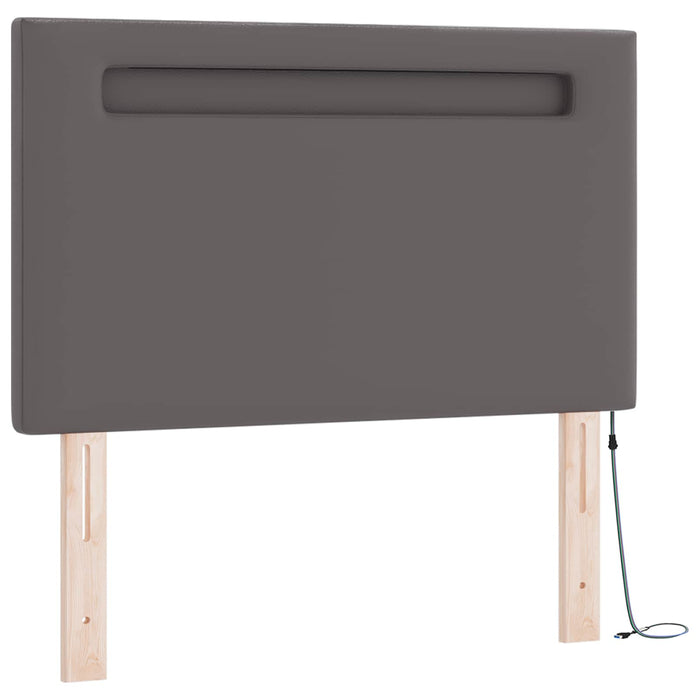 Pat cu arcuri cu saltea Gri 100 x 200 cm Piele artificială WALTI