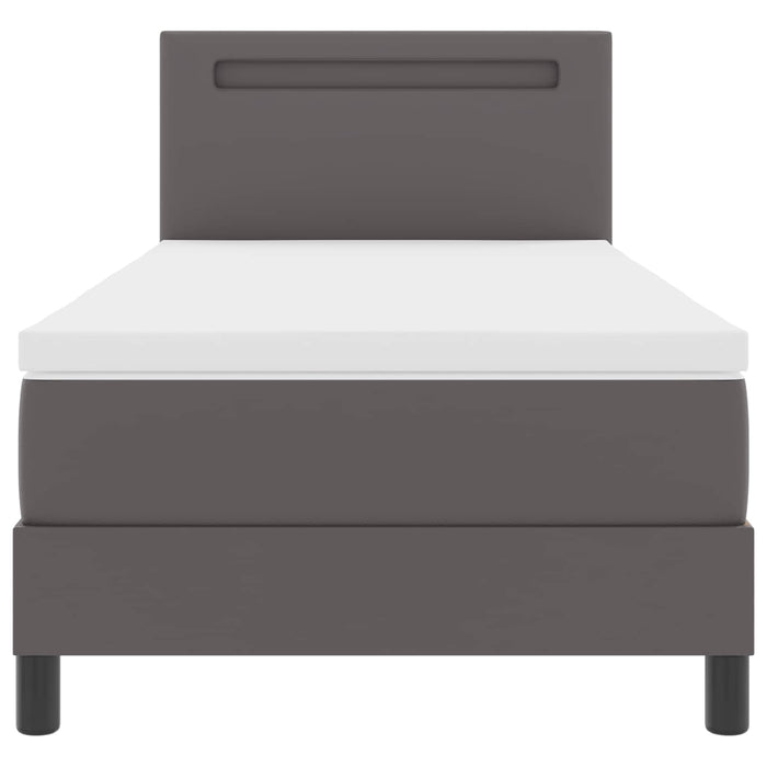 Pat cu arcuri cu saltea Gri 100 x 200 cm Piele artificială WALTI