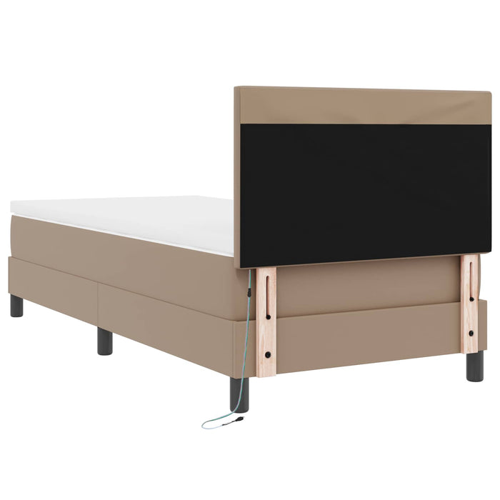 Pat cu arcuri Cappuccino 100 x 200 cm Piele artificială - WALTI WALTI