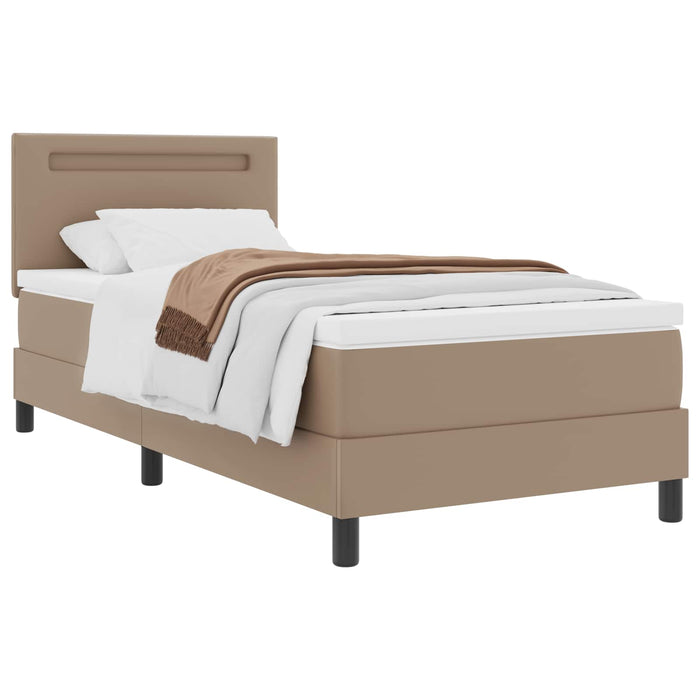 Pat cu arcuri Cappuccino 100 x 200 cm Piele artificială - WALTI WALTI