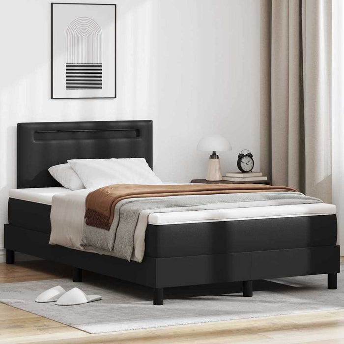 Cadru de Pat cu Saltea Negru 120 x 190 cm Piele artificială - WALTI WALTI