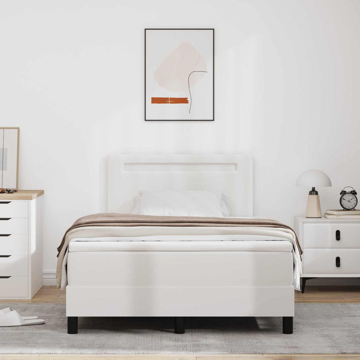 Pat cu arcuri cu benzi LED Alb 120 x 190 cm Piele artificială WALTI