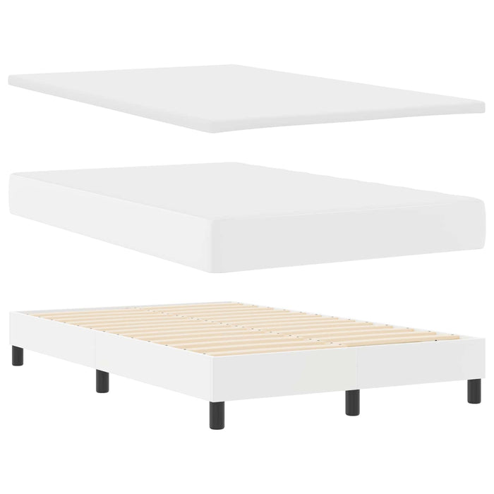 Pat cu arcuri cu benzi LED Alb 120 x 190 cm Piele artificială WALTI