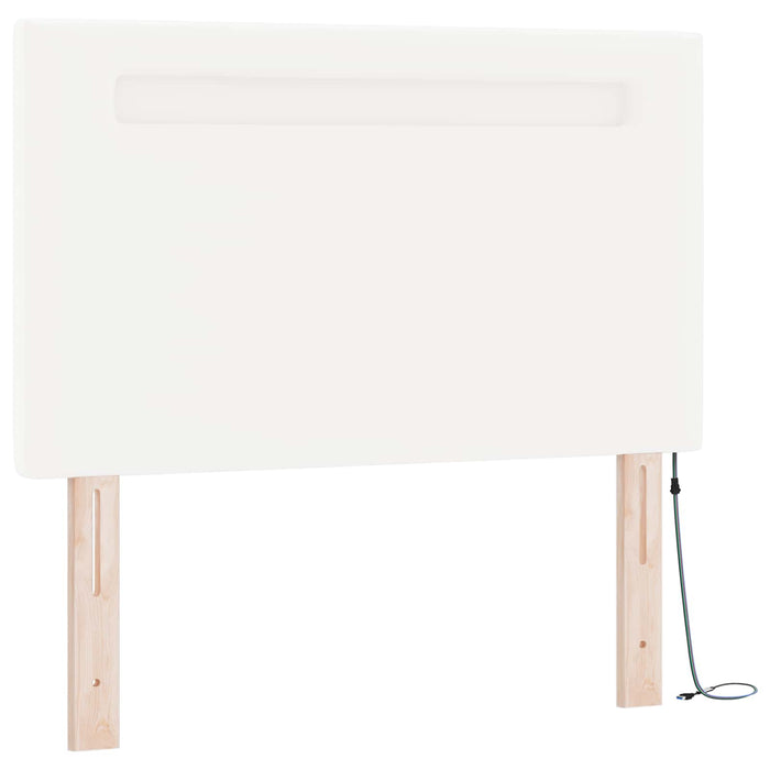 Pat cu arcuri cu benzi LED Alb 120 x 190 cm Piele artificială WALTI