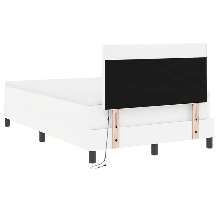 Pat cu arcuri cu benzi LED Alb 120 x 190 cm Piele artificială WALTI