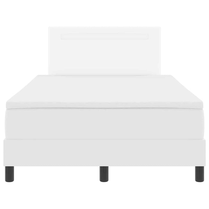 Pat cu arcuri cu benzi LED Alb 120 x 190 cm Piele artificială WALTI