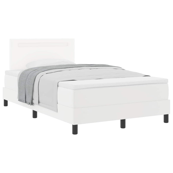 Pat cu arcuri cu benzi LED Alb 120 x 190 cm Piele artificială WALTI
